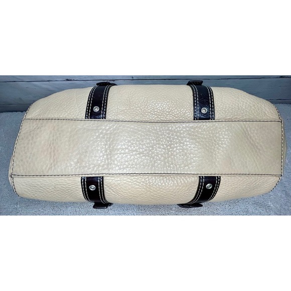 Coach Chelsea Satchel Cream Brown Pebbled Leather Handbag F10887 - Picture 10 of 10